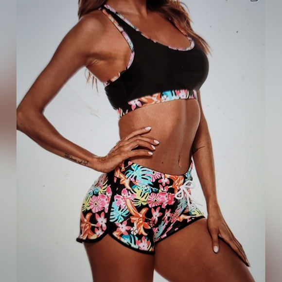 NWT ATHLETIC SWIM SET YOGA EXERCISE GYM WORK OUT VOLLEY BALL XS - Picture 3 of 7